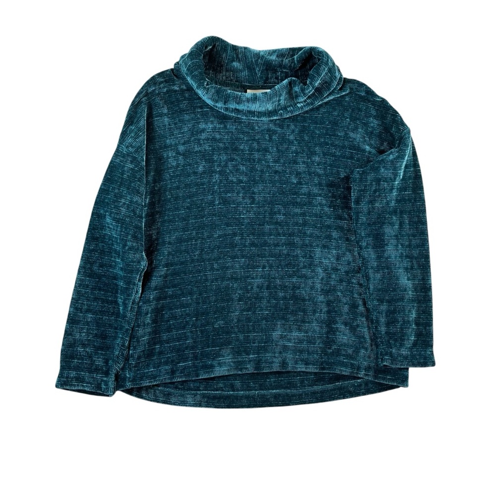 J.Jill‎ Women's Long Sleeve Cowl Neck Blue/Green Sweater Size Small Petite